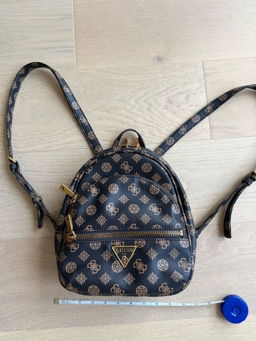 Guess Brown & Black Logo Mini Backpack